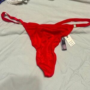 Victoria Secret Red V-string Thongs - Size: Large - NWT
